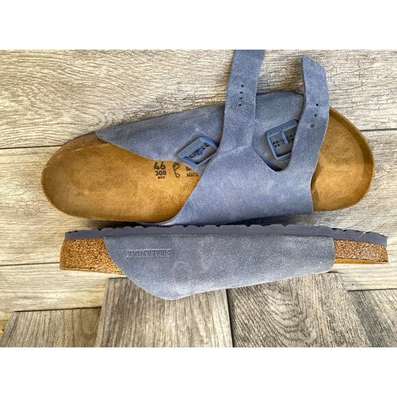 Birkenstock Blue Suede Sandals Men’s EU 46 US 13 - Picture 1 of 8